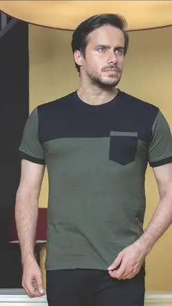 تیشرت تک مردانه تیکه دوزی PIXEL4029T