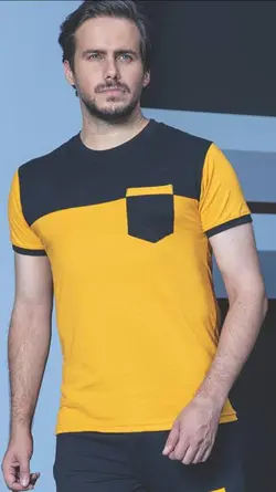 تیشرت تک مردانه تیکه دوزی PIXEL4030T