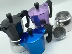 قهوه جوش دوکاپ -سه کاپ روگازی پایه استیل