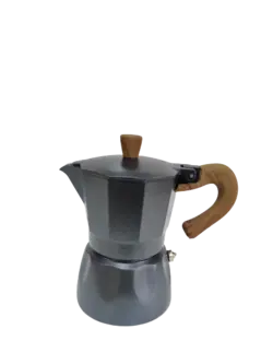 قهوه جوش(موکا) سه کاپ طرح دسته چوبی