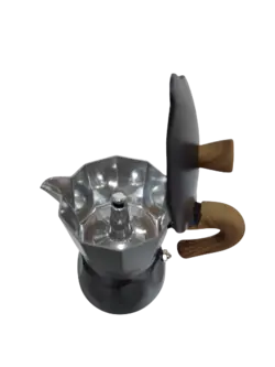 قهوه جوش(موکا) سه کاپ طرح دسته چوبی