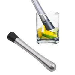 مادلر (Muddler) استیل 25 سانتی ته سیلیکون گرد