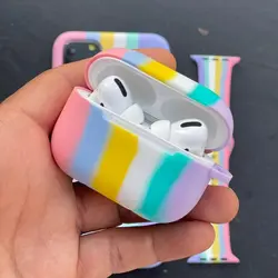 قیمت و خرید کاور ایرپادرنگین کمانی سیلیکونی هفت رنگ