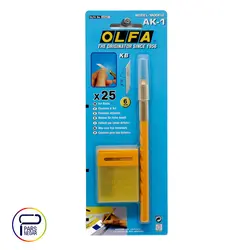 کاتر قلمی الفا به همراه ۲۵ عدد تیغ یدک ۳۲درجه کد AK-1