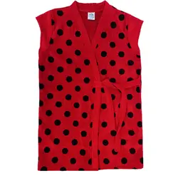 حوله آستین حلقه ای خالدار قرمز سایز L