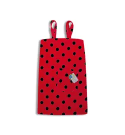 حوله دکلته بنددار طرح خالدار قرمز