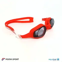 عینک شنا سیلیکونی Aquastar ژله ای قرمز- سفید