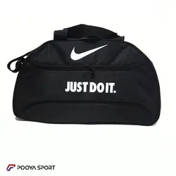 ساک ورزشی برزنتی نایک NIKE سایز متوسط مشکی ساده