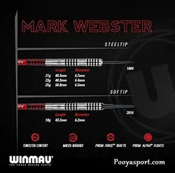 تیر دارت سوزنی حرفه ای تنگستن وبستر winmau Mark Webester 25 gr اصل