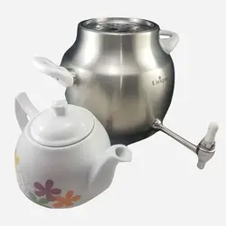 ست کتری و قوری 5 لیتری یونیک کد 7644 شیر دار استیل - فروشگاه اینترنتی پرنس هوم