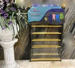 بندرخت آلومینیوم مشکی طلایی یونیک کد 8085 - فروشگاه اینترنتی پرنس هوم