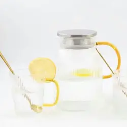 ست پارچ و لیوان پیرکس مدل شیاردار کد 5173-1 - فروشگاه اینترنتی پرنس هوم