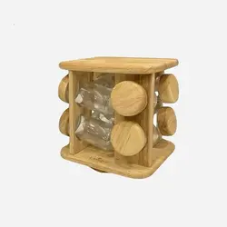 ست ادویه 8 تایی چوبی گردون مربع یونیک 6109 اشکی - فروشگاه اینترنتی پرنس هوم