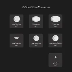 سرویس غذاخوری ایتالیا اف اپرا 102 پارچه چینی زرین