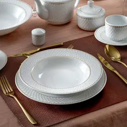 سرویس غذاخوری رادیانس میلانو سفید 28 پارچه چینی زرین