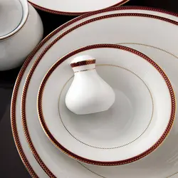 سرویس غذاخوری شهرزاد سپینود ارغوانی 108 پارچه چینی زرین