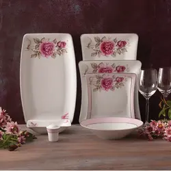 سرویس غذاخوری وینچی رز فلاور 30 پارچه چینی زرین