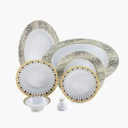 سرویس غذاخوری شهرزاد کلوپاترا 108 پارچه چینی زرین