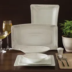 سرویس غذاخوری وینچی اسپاتی پلاتینی 30 پارچه چینی زرین