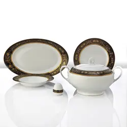 سرویس غذاخوری ایتالیا اف میدنایت 102 پارچه چینی زرین