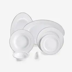 سرویس غذاخوری ایتالیا اف سپید صدف 28 پارچه چینی زرین - فروشگاه اینترنتی پرنس هوم