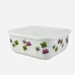 ظروف غذا فریزری 3 سایز سرامیکی مربع گلدار یونیک کد 2844 - فروشگاه اینترنتی پرنس هوم