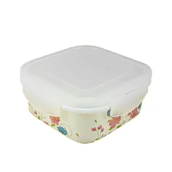 ظروف غذا فریزری 3 سایز سرامیکی مربع گلدار یونیک کد 2844 - فروشگاه اینترنتی پرنس هوم