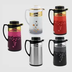 فلاسک 1.6 لیتر یونیک کد 1772 - فروشگاه اینترنتی پرنس هوم فلاسک استیل گلدار طلایی نقره ای