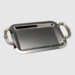 سینی استیل دو تکه نگین دار یونیک کد 3821 - فروشگاه اینترنتی پرنس هوم سینی مستطیلی