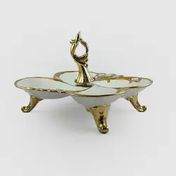 یونیک سرامیک طلایی طاووسی اردور خوری بزرگ کد 1016 - فروشگاه اینترنتی پرنس هوم