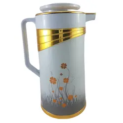 فلاسک 1 لیتر یونیک کد 1715 - فروشگاه اینترنتی پرنس هوم فلاسک استیل گلدار طلایی نقره ای