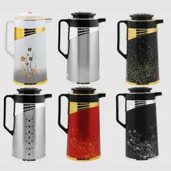 فلاسک 1 لیتر یونیک کد 1715 - فروشگاه اینترنتی پرنس هوم فلاسک استیل گلدار طلایی نقره ای