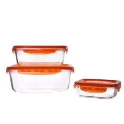 ست ظروف غذا فریزری شیشه ای سه سایز یونیک کد 2809 مستطیلی - فروشگاه اینترنتی پرنس هوم