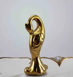 یونیک سرامیک طلایی طاووسی اردور خوری متوسط کد 1018 - فروشگاه اینترنتی پرنس هوم