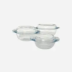 ست 3 قابلمه فر بزرگ پیرکس کد 340 - فروشگاه اینترنتی پرنس هوم