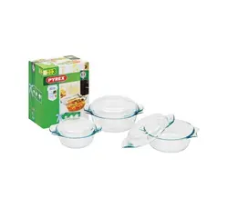 ست 3 قابلمه فر بزرگ پیرکس کد 340 - فروشگاه اینترنتی پرنس هوم