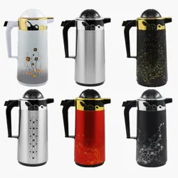 فلاسک 1.3 لیتر یونیک کد 1730 - فروشگاه اینترنتی پرنس هوم فلاسک استیل گلدار طلایی نقره ای