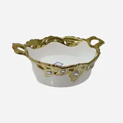 شکلات خوری سرامیکی طلایی کوچک یونیک کد 1669 - فروشگاه اینترنتی پرنس هوم