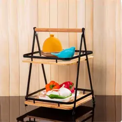 استند سرو کف چوبی 2 طبقه مربع یونیک کد 2925 - فروشگاه اینترنتی پرنس هوم