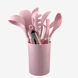 سرویس کفگیر ملاقه و ابزار آشپزی 12پارچه سیلیکونی