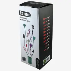 سرویس کفگیر ملاقه و ابزار آشپزی 12پارچه سیلیکونی