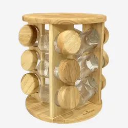 ست ادویه 12تایی چوبی یونیک 6107 اشکی - فروشگاه اینترنتی پرنس هوم