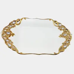 شیرینی خوری مستطیل متوسط طلایی یونیک کد 1647 - فروشگاه اینترنتی پرنس هوم