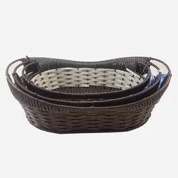 ست سبد 3 تایی طرح حصیری یونیک کد 3986 - فروشگاه اینترنتی پرنس هوم