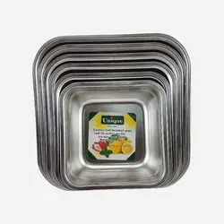 لگن 6 پارچه مربعی استیل یونیک مدل آلمان