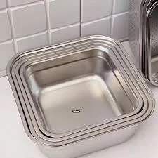 لگن 6 پارچه مربعی استیل یونیک مدل آلمان
