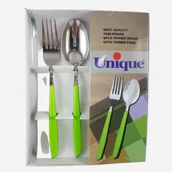 قاشق و چنگال بارسلونا ته کج 12 پارچه یونیک کد 6337 - فروشگاه اینترنتی پرنس هوم