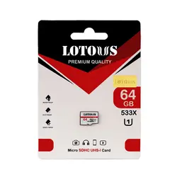 رم میکرو 64 گیگ Lotous با استاندارد Micro SDHC UHS-1 U1