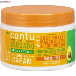 کرم فر کننده موی آووکادوی کانتو Cantu Hydrating Curling Cream وزن 340 گرم