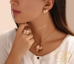 نیم ست نیلوفر رزگلد